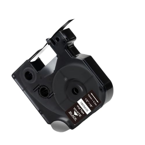 XGdEKA 12mm Bandvergleich mit Etikett 18438 18441 1805435 1805243 1805414 Kompatibel mit 4200 5200 Modelle 18444 18432 18435(White on Black) von XGdEKA