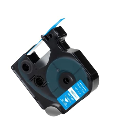 XGdEKA 12mm Bandvergleich mit Etikett 18438 18441 1805435 1805243 1805414 Kompatibel mit 4200 5200 Modelle 18444 18432 18435(White on Blue) von XGdEKA