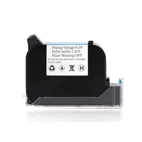 XGdEKA 1pcs Ersatzkartusche Kompatibel mit JS12 JS12M Handhelddrucker 600DPI 12. 7 mm schnell trocken Eco Lösungsmittel Tinte kompatibel mit thermischen Tintenstrahlendruckern(Blue) von XGdEKA