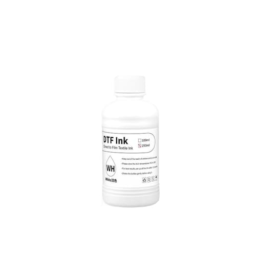 XGdEKA 250 ml DTF -Tinte Kompatibel mit Haustierfilme kompatibel mit 1390 1400 1430 L1800 DX5 DX7 5113 4720 I3200 Drucker Tinte Kompatibel mit Direkttransferfilmdruck(250ml-WH) von XGdEKA