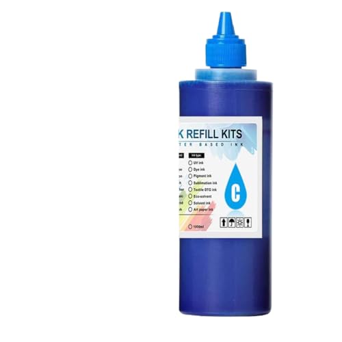 XGdEKA 500 ml Flaschen nachfüllte Tinte Pigment Tinte kompatibel mit C17590 C20590 M21000 C20600 C20750 C21000 Printer -Tinten -Nachfüllkit(1PC-Cyan) von XGdEKA