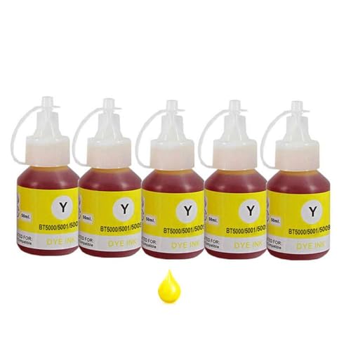 XGdEKA 5pcs Refill Ink Kit kompatibel mit DCP-T220 DCP-T226 DCP-T300 DCP-T310 DCP-T420W DCP-T425W DCP-T426W DCP-T428W DCP-T500W Printer(5Yellow) von XGdEKA