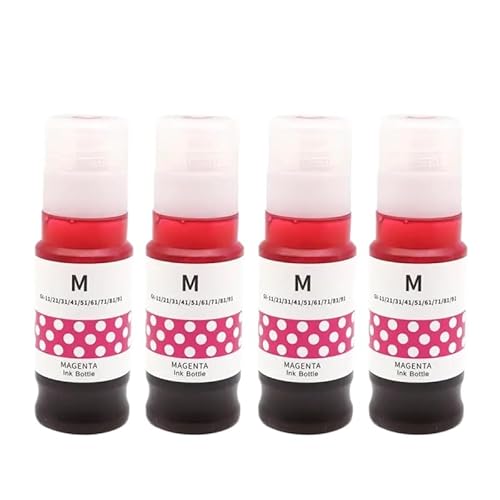 XGdEKA GI-81 GI71 GI-91 GI11 GI21 GI41 Nachfüllink kompatibel mit G2520 G580 G680 G3520 G3560 G2160 G3160 G1220 G2260 G3260 G1020 Printermodelle(Dye Ink 4pcs M) von XGdEKA