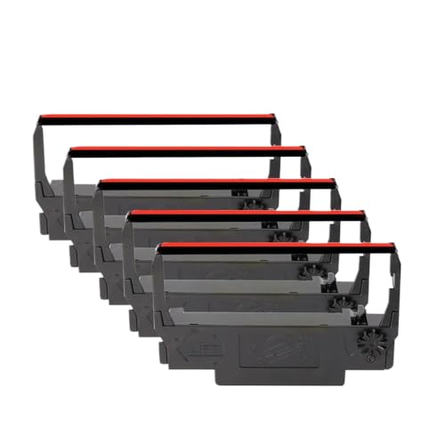 XGdEKA Kompatible Tinte Druckband Kompatibel mit ERC30 ERC34 ERC38 funktioniert mit TM-U200 U200A U200B U200D U210B U210D U220 U220A U220B Drucker(5 pcs Black and red) von XGdEKA