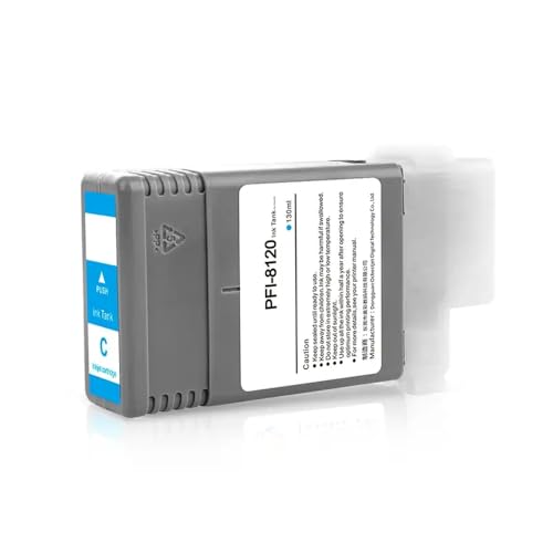 XGdEKA Kompatible Tintenpatrone PFI8120 PFI-8120 Kompatibel mit TM5200 5205 5200MFP 5300 5305 5300 MFP 5305 MFP-Drucker mit Pigmenttinte und Chip(Cyan) von XGdEKA