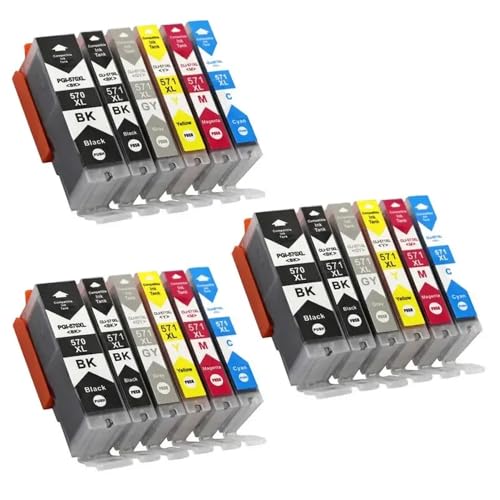 XGdEKA Kompatible Tintenpatrone PGI 570 CLI 571 XL PGI550XL Kompatibel mit Drucker MG5750 MG5751 MG6851 MG6852 TS6050 TS5050 T5051(6Color 3set) von XGdEKA