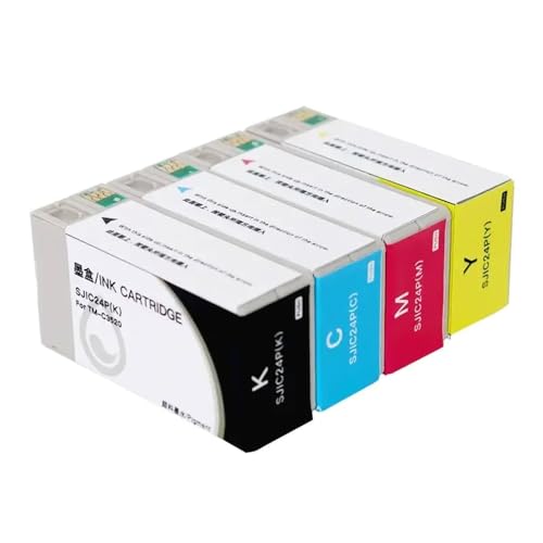 XGdEKA Kompatible Tintenpatronen-SJIC24P Kompatibel mit die Version des Etikettendruckers TM-C3520 funktioniert mit C3520 Pigment Ink SJIC24p(SJIC24P- 4Color 1set) von XGdEKA