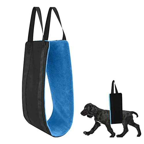 XGzhsa Hundegeschirr, Gehhilfe Hund Tragehilfe, Tragegeschirr Notfall Hebegeschirr Für Hunde, Helfen Sie Dem Hund Zu Laufen, Auf Schwachen Beinen Zu Stehen, Treppen Zu Steigen, 134 x 16CM, Blau von XGzhsa