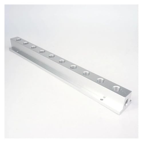 XHAJCSJWGD 1/4" BSP Female 10 Ways Solid Aluminum T-Shape Air Manifold Block Splitter von XHAJCSJWGD