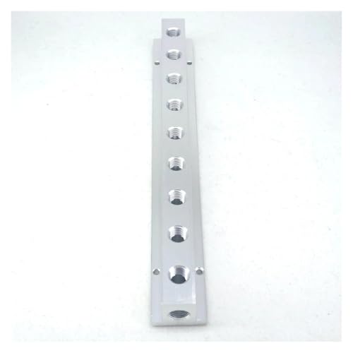 XHAJCSJWGD 1/4" BSP Female 9 Ways Solid Aluminum T-Shape Air Manifold Block Splitter von XHAJCSJWGD