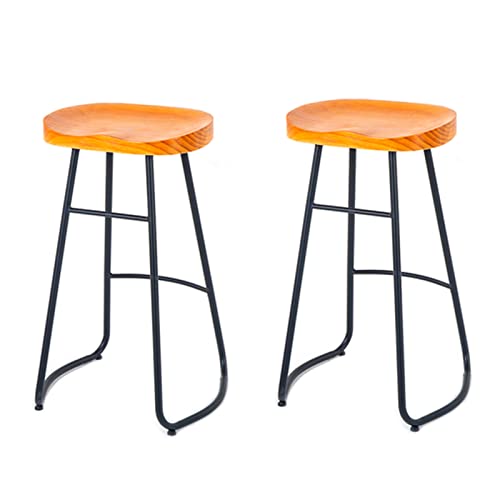 XHALERY 2er Set Barhocker Höhe Barstuhl mit Fußstütze Frühstückshocker Stühle Hip Curve Design Küche Insel Theke Barhocker mit Holzsitz von XHALERY