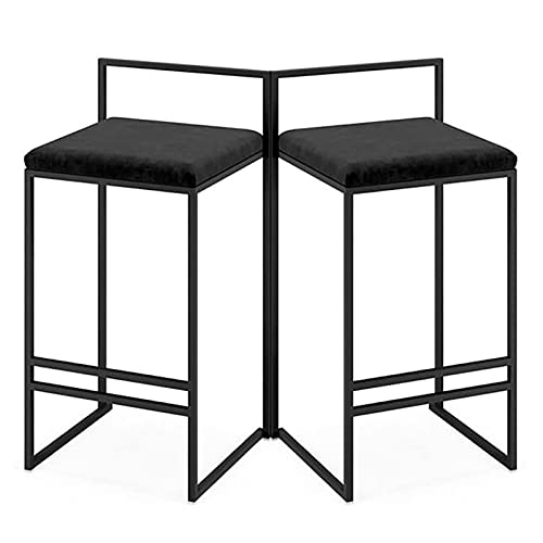 XHALERY 2er Set Barhocker Küchenbarhocker Frühstück Esszimmerstühle Quadratisch Gepolstert Hohe Barhocker Schmiedeeisen Gestell Lounge Barhocker mit Rückenlehne XHALERY 2er Set Barhocker Küchenbarhocker Frühstück Esszimmerstühle Quadratisch Gepolstert Hohe Barhocker Schmiedeeisen Gestell Lounge Barhocker mit Rückenlehne von XHALERY