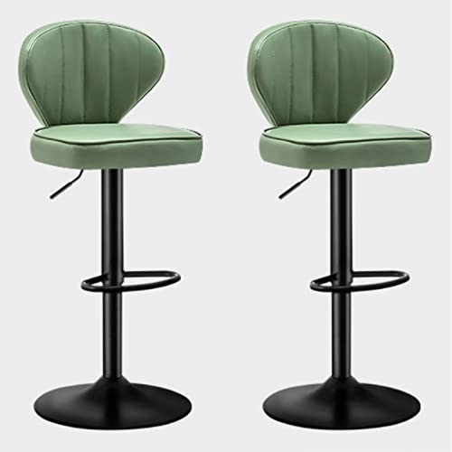 XHALERY Barhocker 2er Set PU-Leder Hocker Frühstück Esszimmerstühle Kücheninsel Theke Höhenverstellbar Barhocker Drehstuhl mit Rückenlehne und Fußstütze von XHALERY