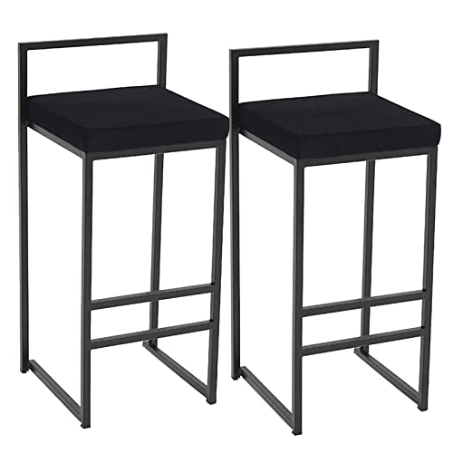 XHALERY Höhe Barhocker 2er Set, Flanell gepolsterte Barstühle Küche Theke Insel Stühle Frühstück Barhocker mit Fußstütze Einfache Montage Pub Hocker XHALERY Höhe Barhocker 2er Set, Flanell gepolsterte Barstühle Küche Theke Insel Stühle Frühstück Barhocker mit Fußstütze Einfache Montage Pub Hocker von XHALERY