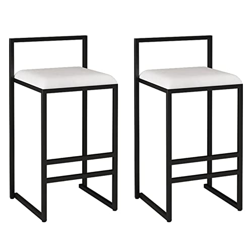 XHALERY Höhe Barhocker 2er Set, Flanell gepolsterte Barstühle Küche Theke Insel Stühle Frühstück Barhocker mit Fußstütze Einfache Montage Pub Hocker XHALERY Höhe Barhocker 2er Set, Flanell gepolsterte Barstühle Küche Theke Insel Stühle Frühstück Barhocker mit Fußstütze Einfache Montage Pub Hocker von XHALERY