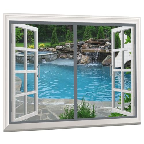 Magnet Fliegengitter Fenster 130x220cm Insektenschutz Fenstervorhang, Magnetischer Moskitonetz Magnet Fliegengitter Tür, Automatisches SchließEn, Anti-Moskito Fliegenvorhang für Fenster TüRen von XHBJSH