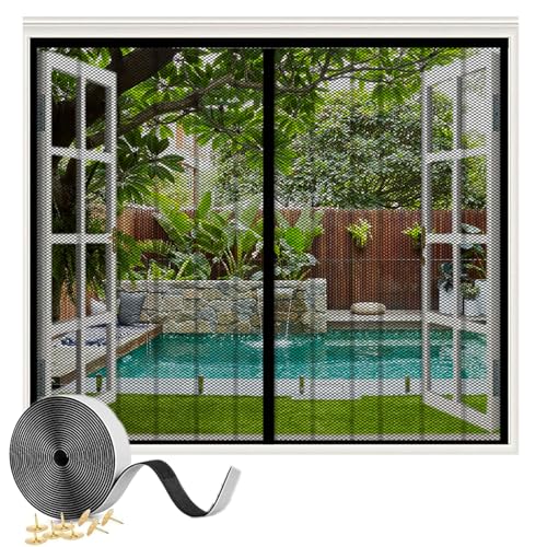 Magnet Fliegengitter Fenster 160x80cm Insektenschutz Magnetischer Fliegenvorhang, Automatisches SchließEn Magnetische Adsorption Insektenschutz Fenster, Magnetischer Moskitonetz, für Fenster TüRen von XHBJSH