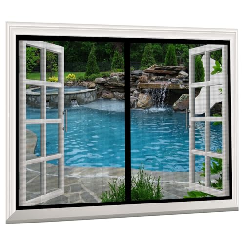 Magnet Fliegengitter Fenster 60x100cm Insektenschutz Fenstervorhang, Magnetischer Moskitonetz Magnet Fliegengitter Tür, Automatisches SchließEn, Anti-Moskito Fliegenvorhang für Fenster TüRen von XHBJSH