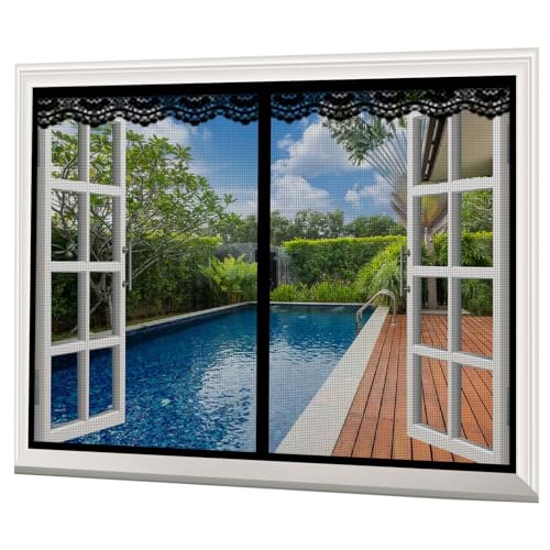 Magnet Fliegengitter Fenster 80x85cm Insektenschutz Fenstervorhang, Magnetischer Moskitonetz Magnet Fliegengitter Tür, Automatisches SchließEn, Anti-Moskito Fliegenvorhang für Fenster TüRen von XHBJSH