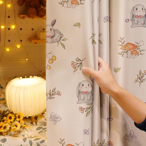XHCTNN Bettvorhang Hochbett Vorhang Bett Vorhang, Schlafsaal BettvorhäNge Einzelne Betten, Eine Seite Mit 8 Schlaufen + 1 Seil 200cm(B,45"-1pc) von XHCTNN