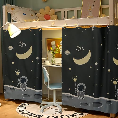 XHCTNN Bettvorhang Hochbett Vorhang Bett Vorhang, Schlafsaal BettvorhäNge Einzelne Betten, Eine Seite Mit 8 Schlaufen + 1 Seil 200cm(M,53"-1pc) von XHCTNN
