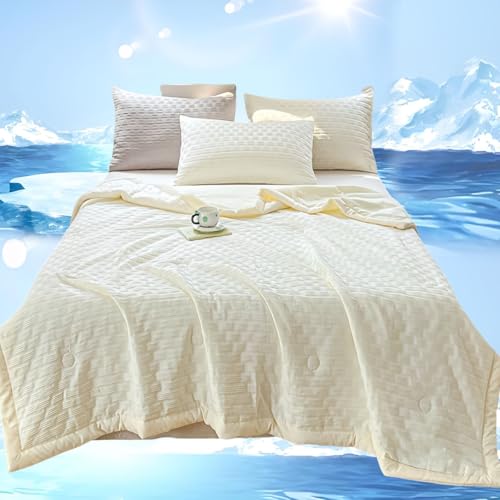 XHCTNN Kühldecke Doppelseitig Kühlende Decke Leichte Sommerdecke Kühlend Sommer Cooling Blanket zum Sommerdecke Kühlend Selbstkühlende Decke(A,100 * 150cm/39"x59") von XHCTNN