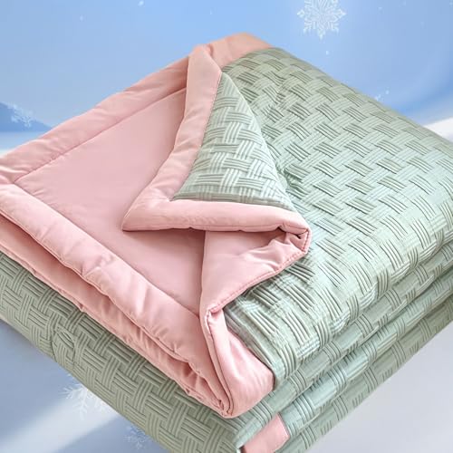 XHCTNN Kühldecke Doppelseitig Kühlende Decke Leichte Sommerdecke Kühlend Sommer Cooling Blanket zum Sommerdecke Kühlend Selbstkühlende Decke(D,100 * 150cm/39"x59") von XHCTNN