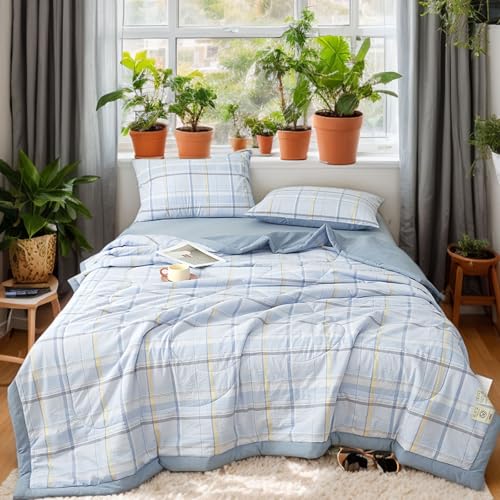 XHCTNN Sommer Sommerdecke Sommer Quilt Dünne Weich Sommerdecke Plaid Mehrere Farben und Größen(A,150 * 200cm/59"x79") von XHCTNN