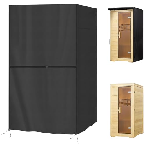 Sauna Abdeckung Outdoor 420D Heavy-Duty Wasserdicht, Strapazierfähig Sauna Abdeckungen UV Fade, Robust Sauna Abdeckung for Wood Infrared Home Sauna (47.6" x 44.9" x 73.6") von XHDZSW
