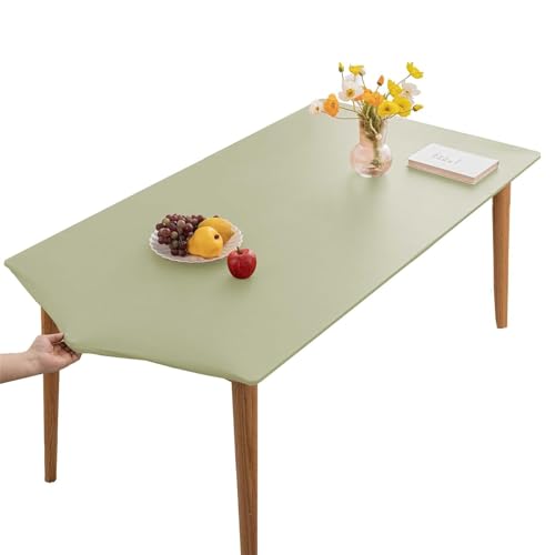 Tischdecke, Rechteckige Angepasste Tischdecke, PU-Leder Elastische Tischdecke, Elastische Tischdecke Abwischbare Tischdecke, Küche Und Esszimmer Tischdecke (GrüN,70X120cm) von XHDZSW