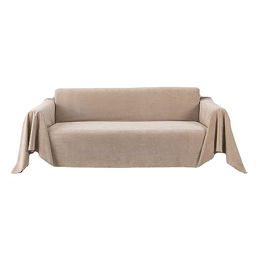 XHDZSW Decke für Sofa, Couch Überwurf Großer Sofaüberwurf, Sofaüberwurf Vielseitige Wohndecke als Sofadecke, Couch Überwürf (Khaki,180x340cm) von XHDZSW