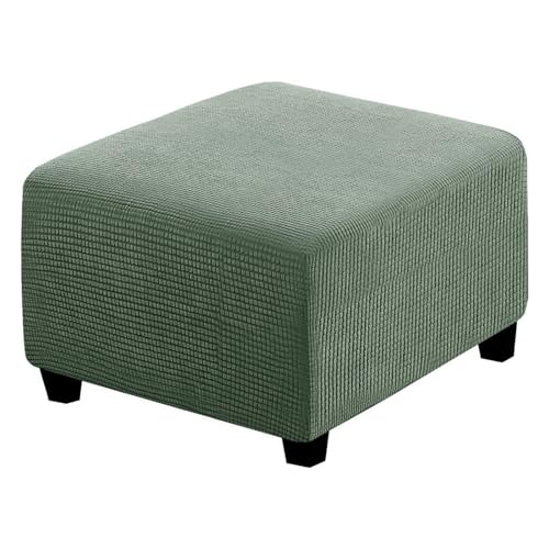 XHDZSW Ottomane Schonbezug, Hockerbezug, Stretch Bezug Ottomane Abdeckung, Hocker Husse Für Fußhocker Quadratischer, Überzug Hocker Protector (HellgrüN,XL) von XHDZSW