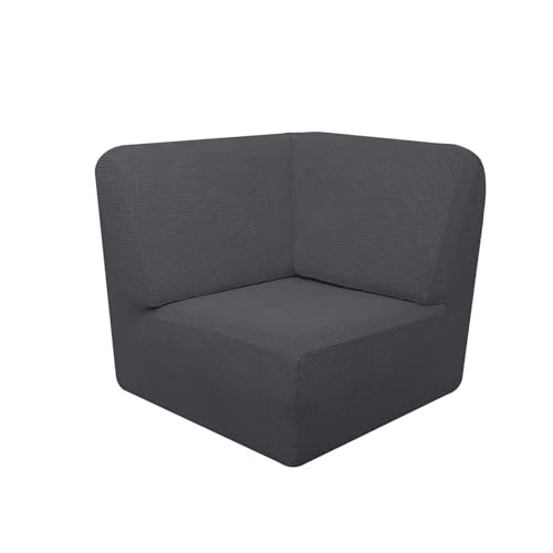 XHDZSW Sofabezug Ecksofa, Sektionale Ecksofabezüge 5-Sitzer L Form Couch Sofa, Stretch Sofa Überzug Für L-förmige Sofamöbel, Waschbar Ecksofahusse Möbelschutz (Dunkelgrau,Eckstücke) von XHDZSW