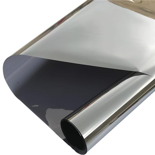 XHDZSW Spiegelfolie Fensterfolie Fenster Sonnenschutzfolie Sichtschutz Wärmeisolierung Dachfenster innen außen UV-Schutz Glas Fenstertönung | Spiegelfolie Selbstklebend (Grau,100x200cm) von XHDZSW