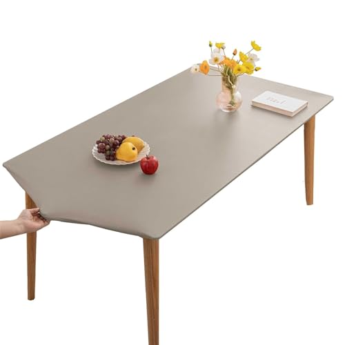 XHDZSW Tischdecke, Rechteckige Angepasste Tischdecke, PU-Leder Elastische Tischdecke, Elastische Tischdecke Abwischbare Tischdecke, Küche Und Esszimmer Tischdecke (Grau,70X120cm) von XHDZSW