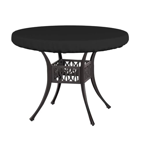 XHDZSW Tischplatte Abdeckung - Rund Tischplattenhülle - Wasserdicht - Schutzhülle Für Gartentisch - Rund Tischplattenhülle - Für Runden Gartentisch (71x10,Schwarz) von XHDZSW