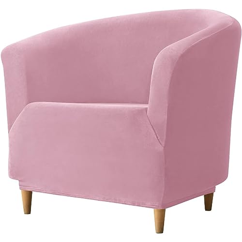 XHDZSW Tub Club Stuhlbezüge, Sessel Überzug Elastisch Samt Clubsessel Entfernbar Waschbar Stretch Sesselbezug Möbelschutz für Bartheken (Rosa,1 Stücke) von XHDZSW