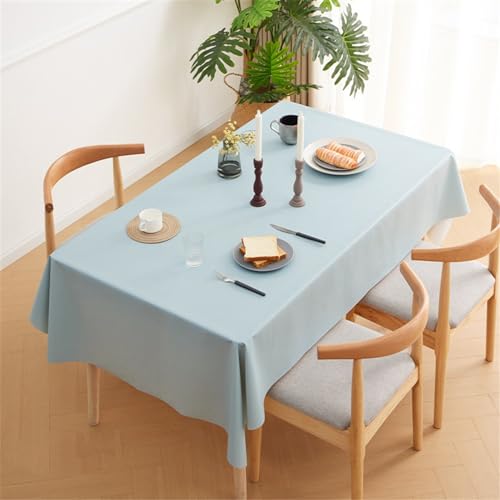 XHDZSW Wachstuchtischdecke, Wasserdicht Wachstuch Tischdecken, Kunstleder Rechteckig Tischdecke, Abwischbar Wasserdicht Tischdecke, Rechteck Küchentischabdeckung (100x160cm,Blau) von XHDZSW