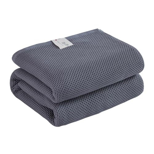 XHDZSW Waffeldecke Baumwolle, leicht atmungsaktiv kuschelweich Tagesdecke überwurf Decke, Wendedecke Sofadecke Couchdecke für Couch Bett (Dunkelgrau,200X230cm) von XHDZSW
