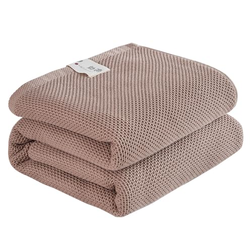 XHDZSW Waffeldecke Baumwolle, leicht atmungsaktiv kuschelweich Tagesdecke überwurf Decke, Wendedecke Sofadecke Couchdecke für Couch Bett (Taupe,200X230cm) von XHDZSW