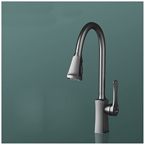 Ausziehbare Küchenarmatur mit Sprüher, hoher Bogen-Küchenarmatur mit herausziehbarem Sprüher, Doppelfunktions-Wasserhahn für Küchenspüle, Küchenarmaturen mit herausziehbarem Sprüher von XHFTFNLTI