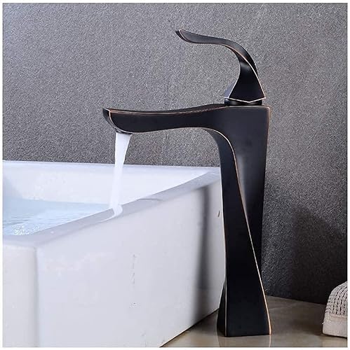 Küchenarmaturen, modern, mattschwarz, Küchenarmatur, Messing, mit Einhebel-Handrad, Chrom, Einloch-Küchenspüle, Wasserhahn von XHFTFNLTI