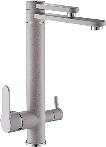 Küchenspüle, 360 Grad schwenkbar, Küchenspüle, Mischer, Einhebel-Wasserhahn, Doppelwege-Wasserhahn, Spülbecken-Wasserhahn, Messing für heißes und kaltes Wasser von XHFTFNLTI