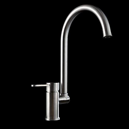 Moderne Küchenarmatur aus 304 Edelstahl, heiß und kalt, 360 Grad drehbar, Waschbecken-Mischbatterie, Einhebel-Waschtisch, bleifreier Wasserhahn, zellulär, wassersparender Bubbler mit H von XHFTFNLTI