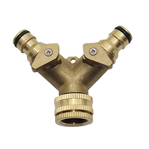 Sanitärarmaturen, Kugelhahn-Schlauchverschraubung, 1,9 cm, Messing, 2-Wege-Absperrkupplung mit Ventil, Garten, Wasserhahn-Verteiler, Wasserschlauch-Anschluss, Bewässerung, Kupfergelenk, 16 mm von XHFTFNLTI