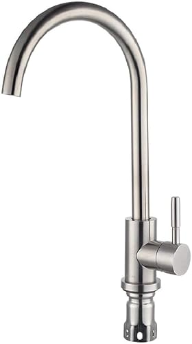 Swive 304 Edelstahl Mischbatterie Küchenspüle Wasserhahn für Warm- und Kaltwasser Gebürstet von XHFTFNLTI