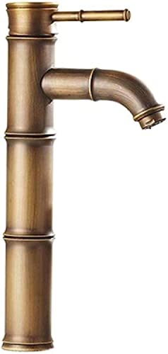 Waschbeckenarmatur, Badezimmer-Wasserhahn, Messing, Luxus-Wasserhahn, hoher Bambus, heißes und kaltes Wasser mit zwei Rohren, Küche, Outdoor, Garten, WC-Armaturen, 2 Waschbecken von XHFTFNLTI