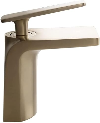 Wasserhähne, Waschtischmischbatterie, Kupfer-Badezimmer-Waschbeckenarmatur, Wasserfall-Waschtisch-Mischbatterie, Einhebel-Waschtischarmatur für Badezimmer, Küche (Farbe: Cromo) von XHFTFNLTI