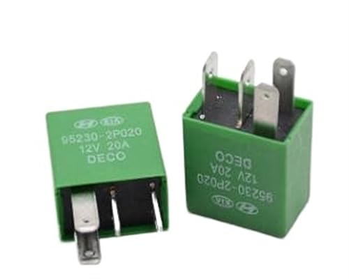 XHFTFNLTI 1 x violettes Kfz-Relais für 12 V, 20 A, 4-polig, 5 Pins, grüne Farbe, Stromrelais (vier Nadeln) von XHFTFNLTI