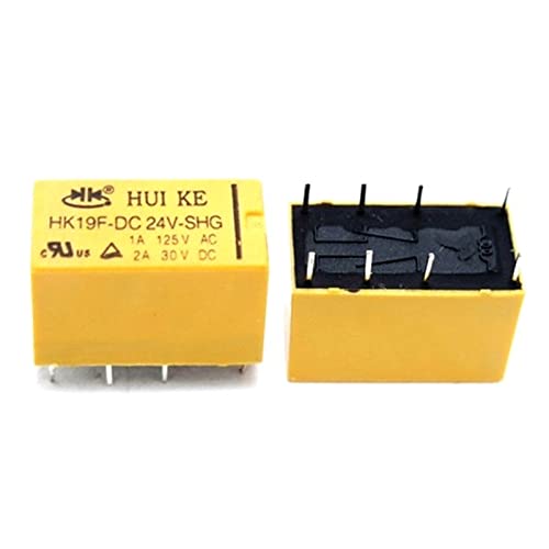 XHFTFNLTI 10 Relais HK19F-DC3V DC5V DC9V DC12V DC24V-SHG 8PIN 1A/125VAC 2A/30VDC (HK19F-DC24V-SHG) von XHFTFNLTI